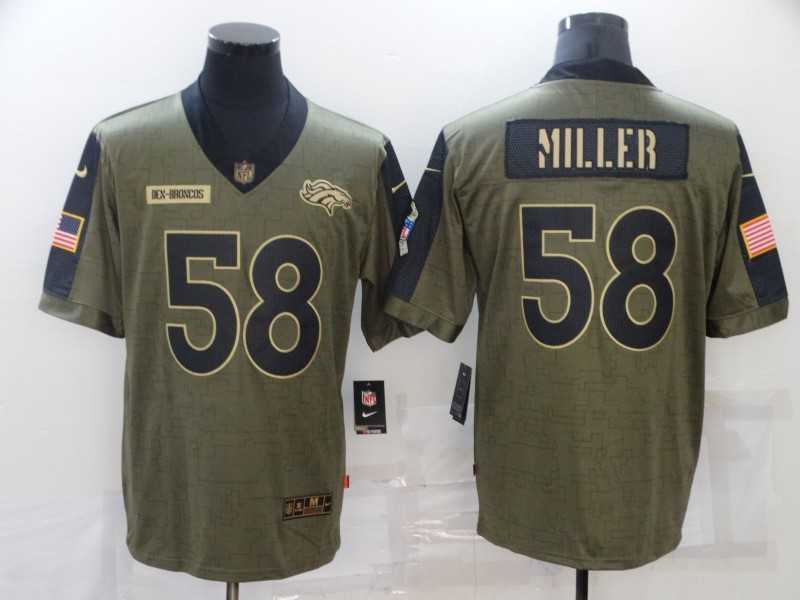 Nike Broncos 58 Von Miller Olive 2021 Salute To Service Limited Jersey Dzhi